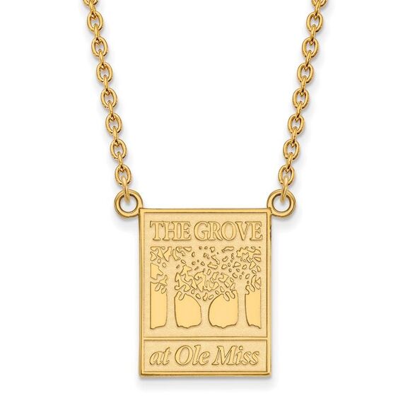 14k Gold Plated Silver U of Mississippi Large Pendant Necklace